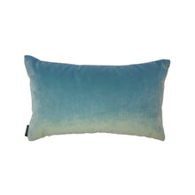 Load image into Gallery viewer, AQUA AND BLUE COASTAL STRIPE VELVET CUSHION