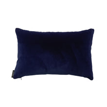 Load image into Gallery viewer, NAVY AND YELLOW BOLD STRIPE VELVET CUSHION