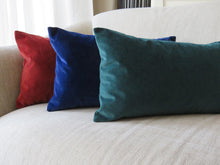 Load image into Gallery viewer, Forest Green Velvet Rectangle Cushion