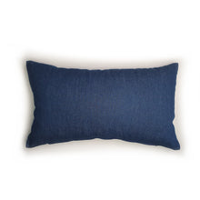 Load image into Gallery viewer, Hazeldee Home red and white heart print hi-top cushion is fun, flirty and a great way to introduce colour to a room. Its denim base gives a nice subtlety to the design.