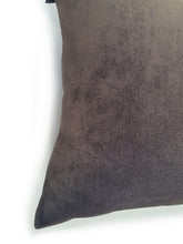 Load image into Gallery viewer, Hazeldee Home mole brown velvet cushion Handmade cotton velvet rectangle lumbar bolster cushion.  Approximately 12" x 20" (30cm x 50cm) with a concealed zip.  Comes with a polycotton cushion inner.  Do not wash, Dry Clean Only.