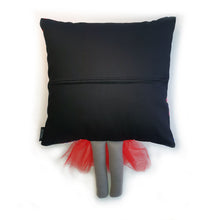 Load image into Gallery viewer, Hazeldee Home Handmade Robot Munchkin Cushion with trim detail and legs that extend from the body of the cushion.    Designed and handmade by Hazeldee Home, these cushions are a bundle of fun! Each Cushion is one-of-a-kind with bright backgrounds and bold contrasting robot character detail!   Approximately 16" x 16" (40cm x 40cm) with a centre back zip. Comes with a polycotton cushion inner.    Each Hazeldee Home Munchkin Character Cushion comes with a numbered Certificate of Authenticity.