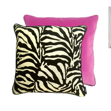 Load image into Gallery viewer, Zebra and Pink Jacquard Cushion