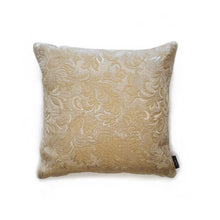 Load image into Gallery viewer, Hazeldee Home Handmade paisley brocade cushion.  An intricate woven paisley teardrop design with a beautiful selection of matte and silky threads to create a textural design that subtly captures the light.  Approximately 16" x 16" (40cm x 40cm) square with standard zip.   Comes with a polycotton hollowfibre cushion inner.   Do not wash, Dry Clean Only.    Matching and coordinating items available in the Hazeldee Home Heritage Collection.
