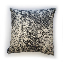 Load image into Gallery viewer, Hazeldee Home Handmade Munchkin Baby cushion on a monochrome floral base. The Munchkin Babies are an extension of the Munchkin Collection and are a great baby shower gift to welcome a new born baby to the world! They are a fantastic addition to a nursey or playroom. Approximately 16" x 16" (40cm x 40cm) with a zip at the base. Comes with a polycotton cushion inner. Each Hazeldee Home Munchkin Character Cushion comes with a numbered Certificate of Authenticity. Please note THIS IS NOT A TOY.