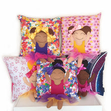 Load image into Gallery viewer, Hazeldee Home Handmade character kid's cushion with trim and legs that extend from the body of the cushion. Approximately 16" x 16" (40cm x 40cm) with a centre back zip. Comes with a polycotton cushion inner. Each Hazeldee Home Munchkin Character Cushion comes with a numbered Certificate of Authenticity. Please note THIS IS NOT A TOY.