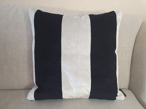 Monochrome Velvet Stripe Cushion