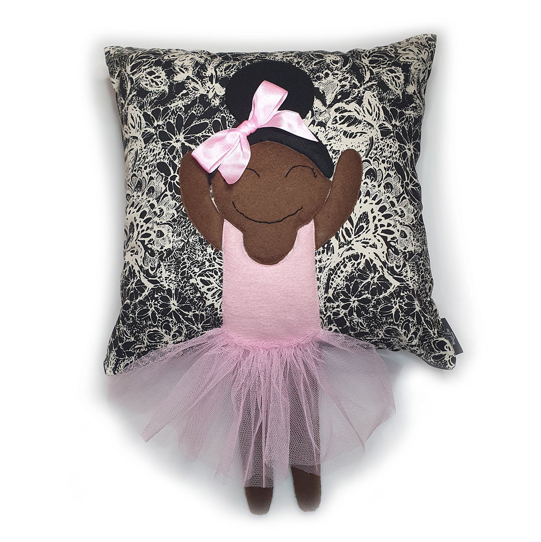 Hazeldee Home Handmade character kid's cushion with trim and legs that extend from the body of the cushion.    Approximately 16