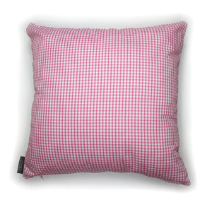 Hazeldee Home Handmade Munchkin Baby cushion on a pink gingham base.   The Munchkin Babies are an extension of the Munchkin Collection and are a great baby shower gift to welcome a new born baby to the world! They are a fantastic addition to a nursey or playroom.  Approximately 16" x 16" (40cm x 40cm) with a zip at the base. Comes with a polycotton cushion inner.