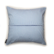 Load image into Gallery viewer, Hazeldee Home Handmade Munchkin Baby cushion on a blue gingham base.   The Munchkin Babies are an extension of the Munchkin Collection and are a great baby shower gift to welcome a new born baby to the world! They are a fantastic addition to a nursey or playroom.  Approximately 16&quot; x 16&quot; (40cm x 40cm) with a zip at the base.
