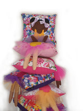 Load image into Gallery viewer, Hazeldee Home Handmade character kid&#39;s cushion with trim and legs that extend from the body of the cushion.    Approximately 16&quot; x 16&quot; (40cm x 40cm) with a centre back zip. Comes with a polycotton cushion inner.  Each Hazeldee Home Munchkin Character Cushion comes with a numbered Certificate of Authenticity.   Please note THIS IS NOT A TOY.
